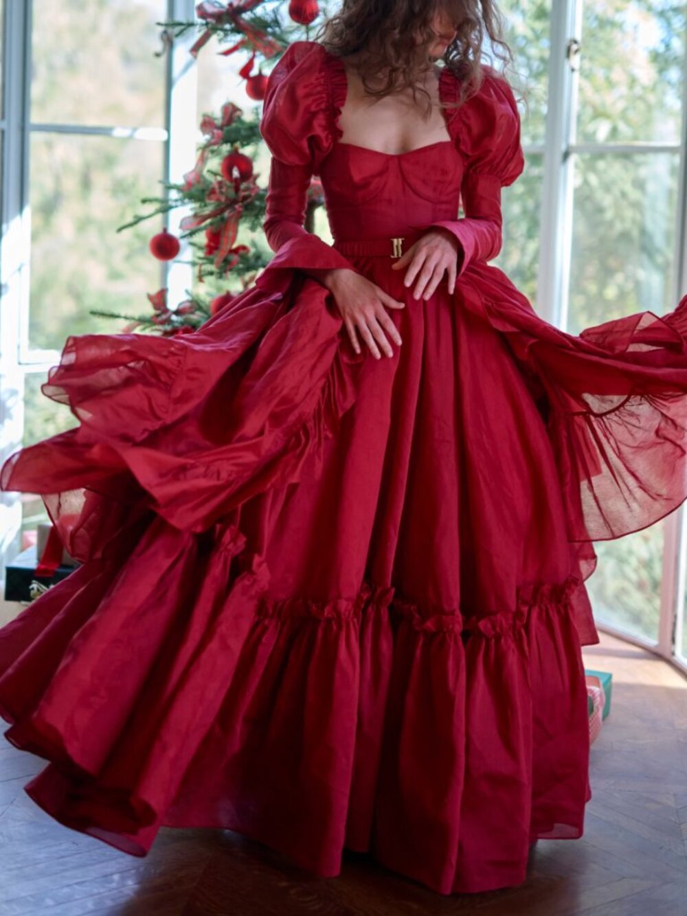 BEST Selkie The Rouge Astronomers Gown Maxi Dress Small Red
